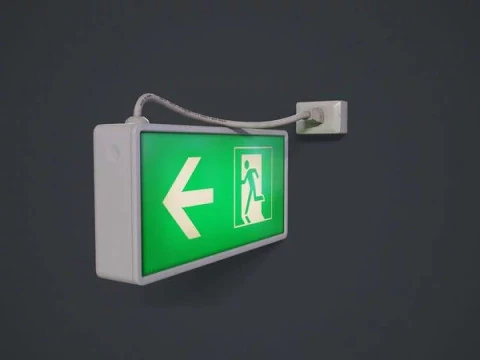 Emergency Exit Sign 3D Model