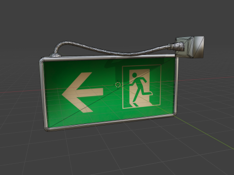 Emergency Exit Sign 3D मॉडल