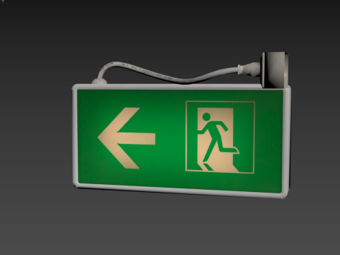 Emergency Exit Sign 3D मॉडल
