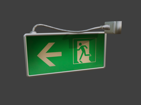 Emergency Exit Sign 3D मॉडल
