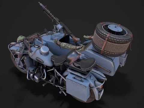 Military motorcycle 3D Model