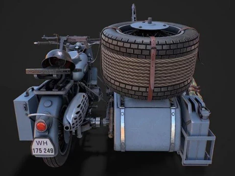 Military motorcycle 3D Model