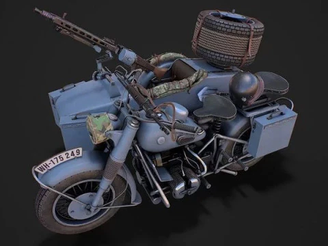Military motorcycle 3D Model