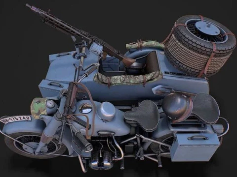 Military motorcycle 3D Model