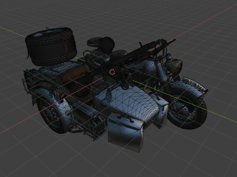 Military motorcycle 3D Model