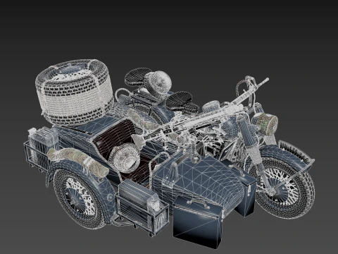 Military motorcycle 3D Model