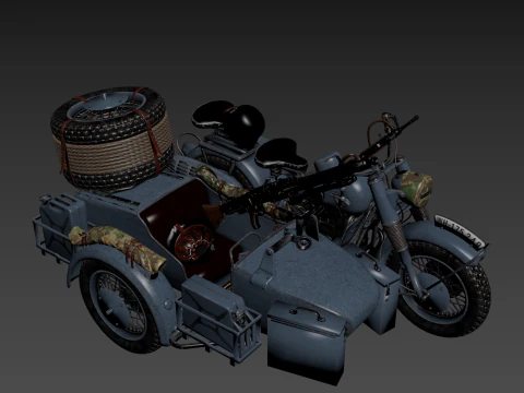 Military motorcycle 3D Model