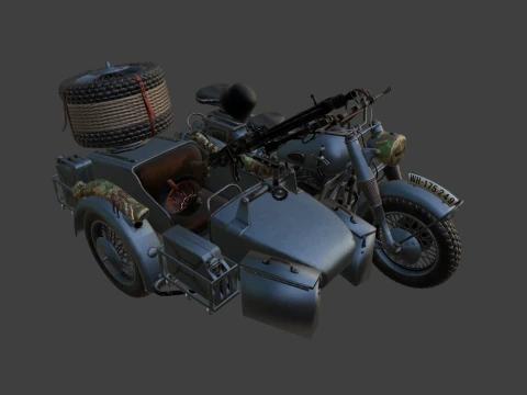 Military motorcycle 3D Model