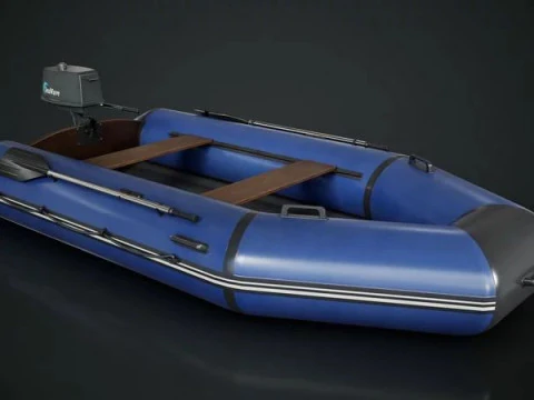 Barco infl&aacute;vel Modelo 3D