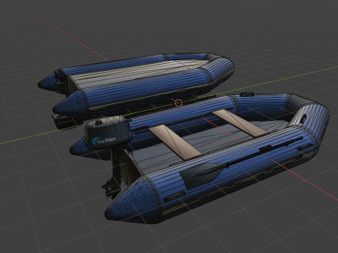 Barco infl&aacute;vel Modelo 3D