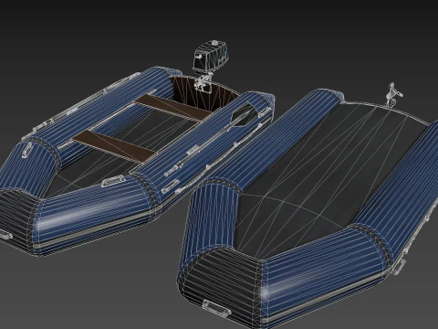 Barco infl&aacute;vel Modelo 3D