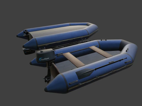 Barco infl&aacute;vel Modelo 3D