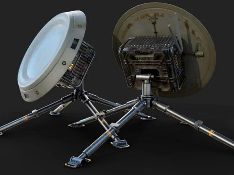 पोर्टेबल सैटेलाइट एंटीना 3D मॉडल