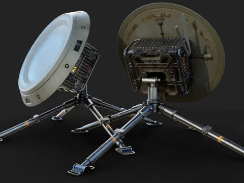 Portable Satellite Antenna 3D Model