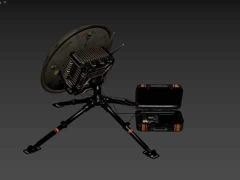 पोर्टेबल सैटेलाइट एंटीना 3D मॉडल