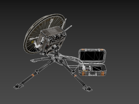 पोर्टेबल सैटेलाइट एंटीना 3D मॉडल