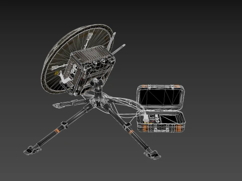 Portable Satellite Antenna 3D Model