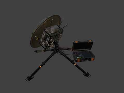 पोर्टेबल सैटेलाइट एंटीना 3D मॉडल