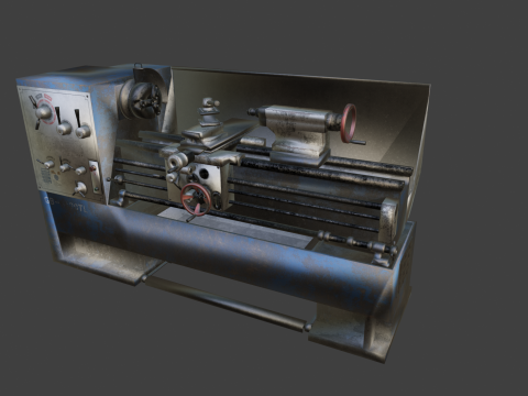 Turning lathe machine old Model 3D