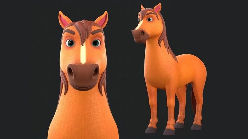 Horse Cartoon Modelo 3D .c4d .max .obj .3ds .fbx .stl .blend