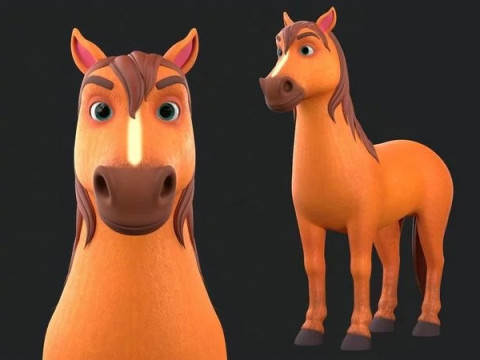 Horse Cartoon 3D Model