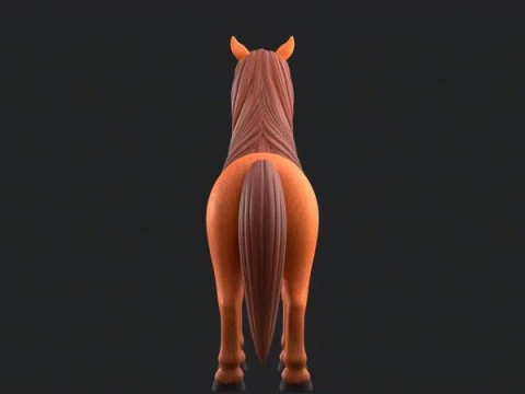 Horse Cartoon 3D Model