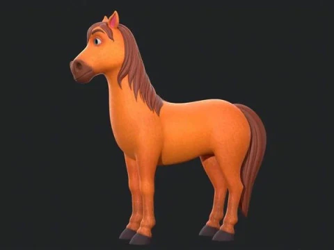 Horse Cartoon 3D Model
