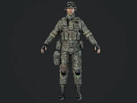 Chinese Soldier Special Forces Military 3D Model