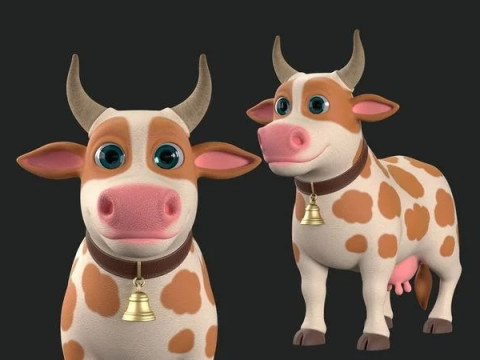 Cartoon Cow 3D मॉडल