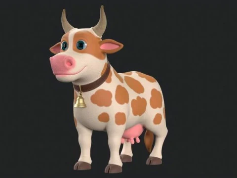 Cartoon Cow 3D Model