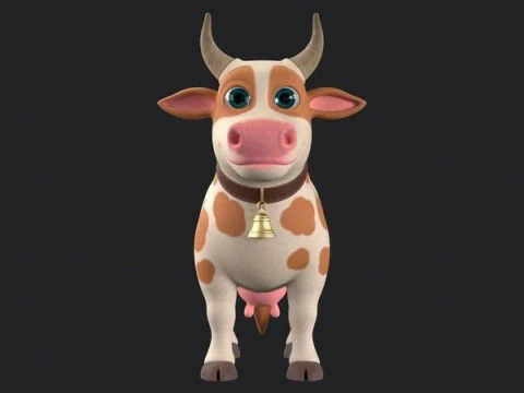 Cartoon Cow 3D Model