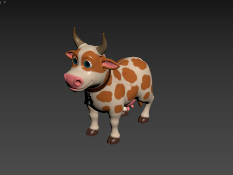 Cartoon Cow 3D Model
