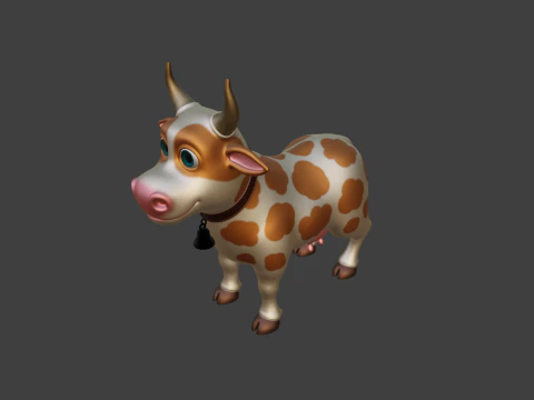 Cartoon Cow 3D Model