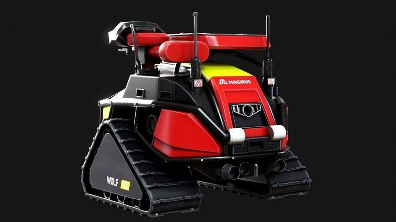 Magirus Wolf R1 소방 소방 로봇 차량 3D 모델 .c4d .max .obj .3ds .fbx .stl .blend