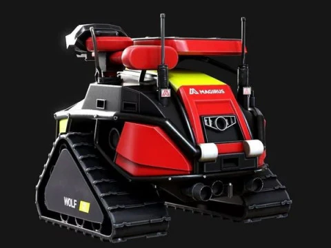 Ve&iacute;culo Rob&ocirc; de Combate a Inc&ecirc;ndios Magirus Wolf R1 Modelo 3D
