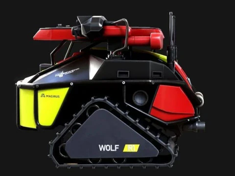 Magirus Wolf R1 Firefighting Fire Robot vehicle 3D Model