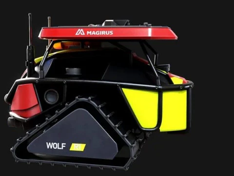 Magirus Wolf R1 Firefighting Fire Robot vehicle 3D Model
