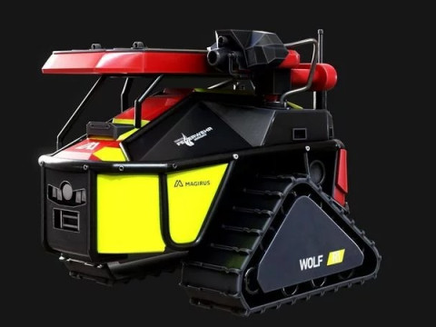 Magirus Wolf R1 소방 소방 로봇 차량 3D 모델