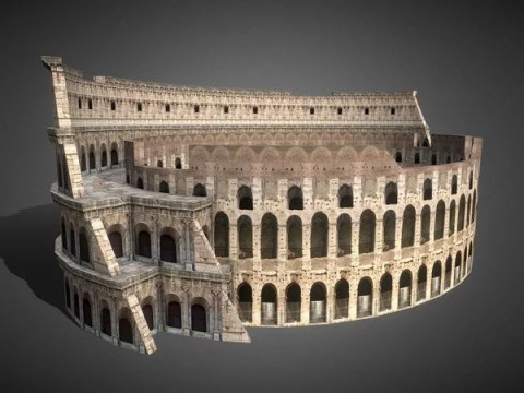 Roman Colosseum Ruins 3D Modell