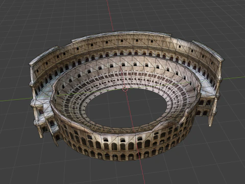 Roman Colosseum Ruins 3D Model