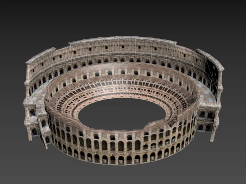 Roman Colosseum Ruins 3D Model