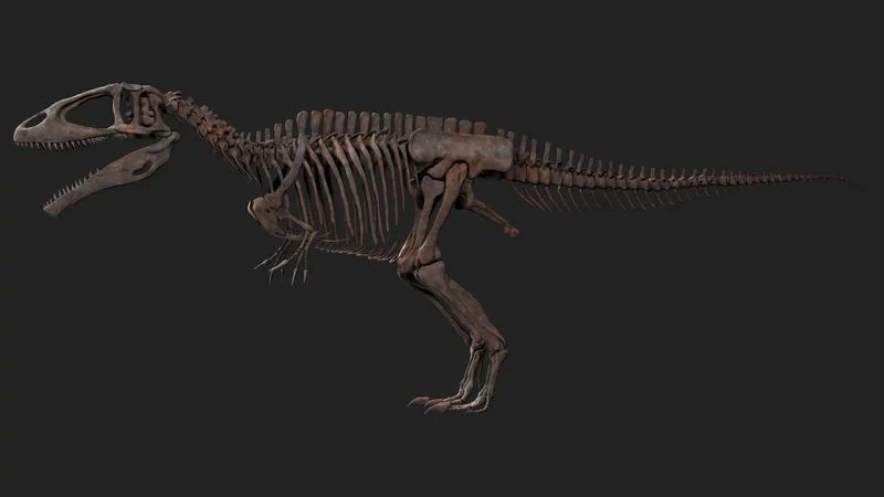 Carcharodontosaurus Skeleton 3D Model .c4d .max .obj .3ds .fbx .stl .blend 