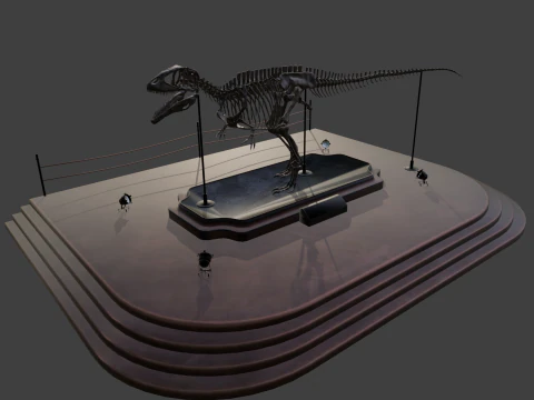 Carcharodontosaurus Skeleton 3D Model