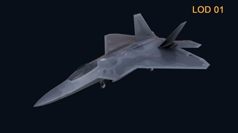 Aircraft F22 3D 模型 .c4d .max .obj .3ds .fbx .stl .blend