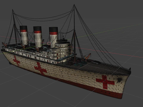 Hospital Ship 3D Model