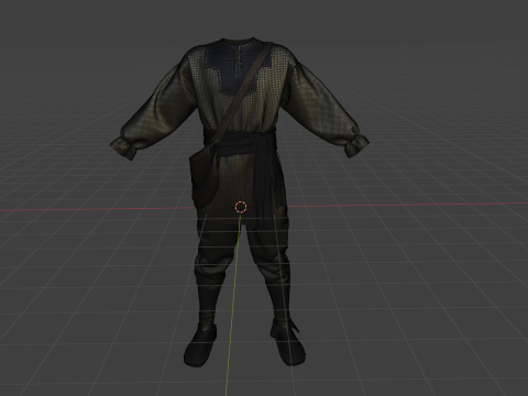 Medieval renaissance male clothes and shoes 3D Model