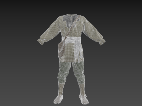 Medieval renaissance male clothes and shoes 3D Model