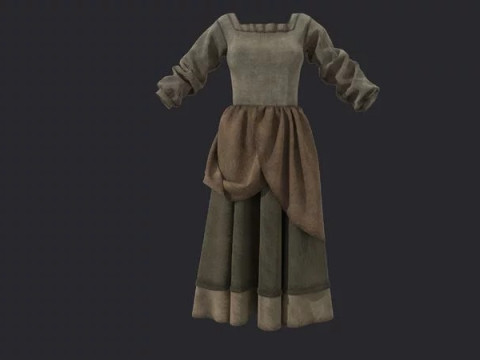 Peasant farmer dress Medieval charcater clothes 3D Model