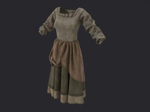 Peasant farmer dress Medieval charcater clothes 3D मॉडल
