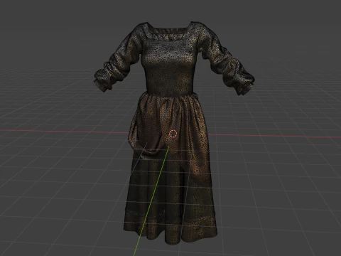 Peasant farmer dress Medieval charcater clothes 3D Model
